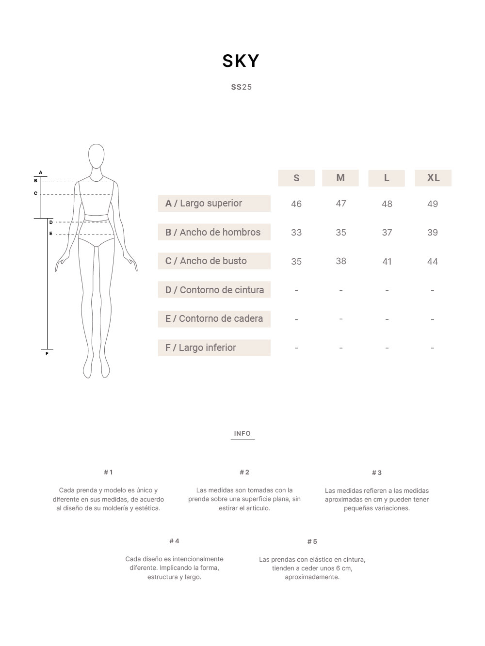 TABLA DE MEDIDAS